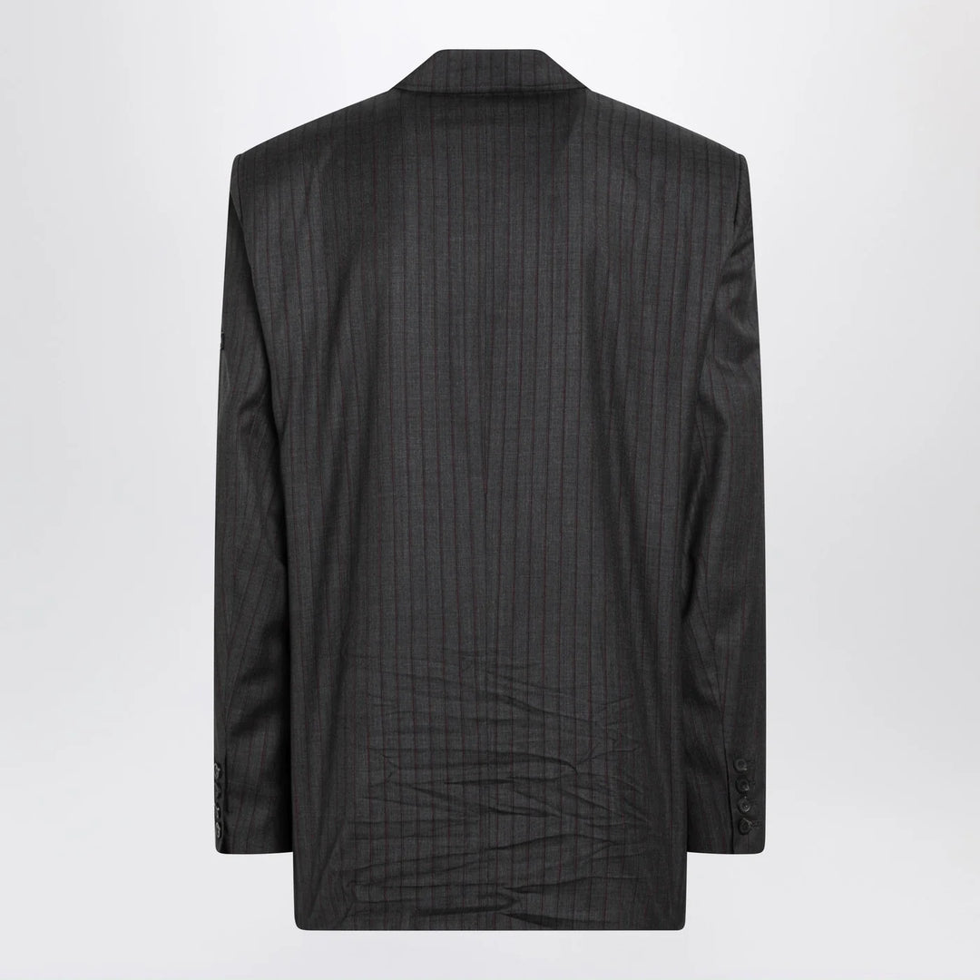 Balenciaga - Grey pinstripe wool single-breasted jacket