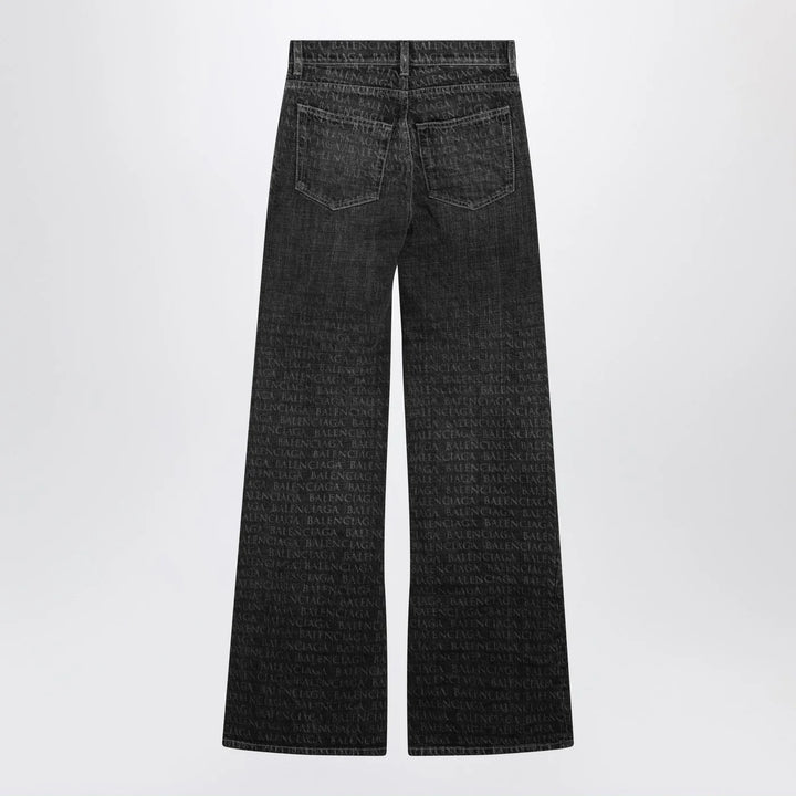 Balenciaga - Black washed jeans with jacquard logos