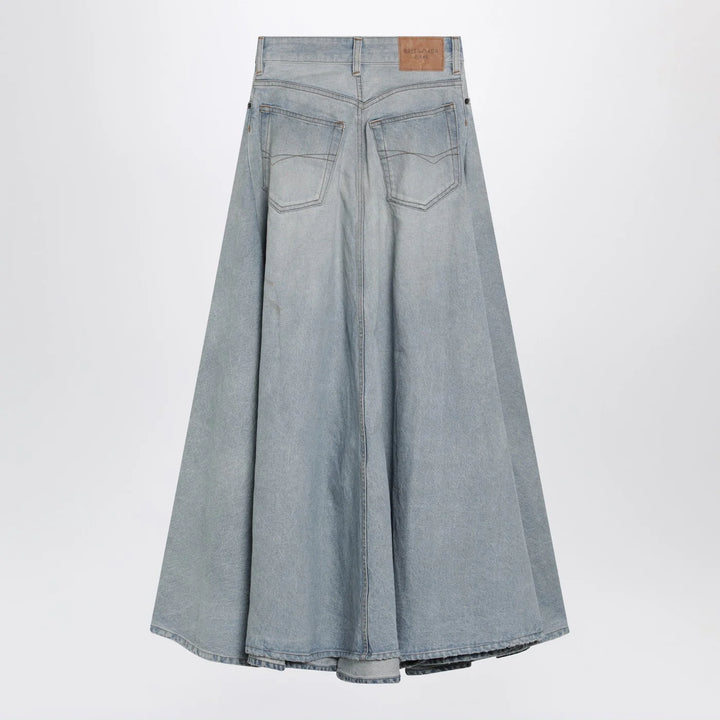Balenciaga - Light blue maxi godet denim skirt