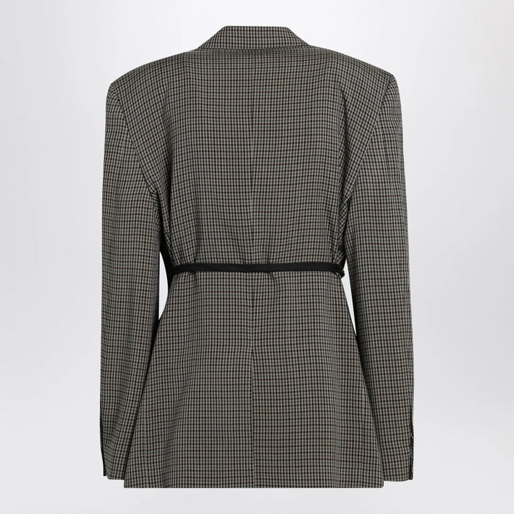 Balenciaga - Vichy-pattern jacket with side lace detail