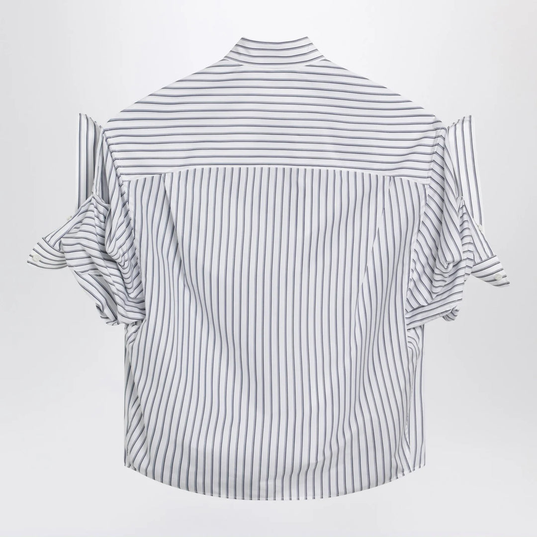 Balenciaga - White striped shirt with turn-up sleeves