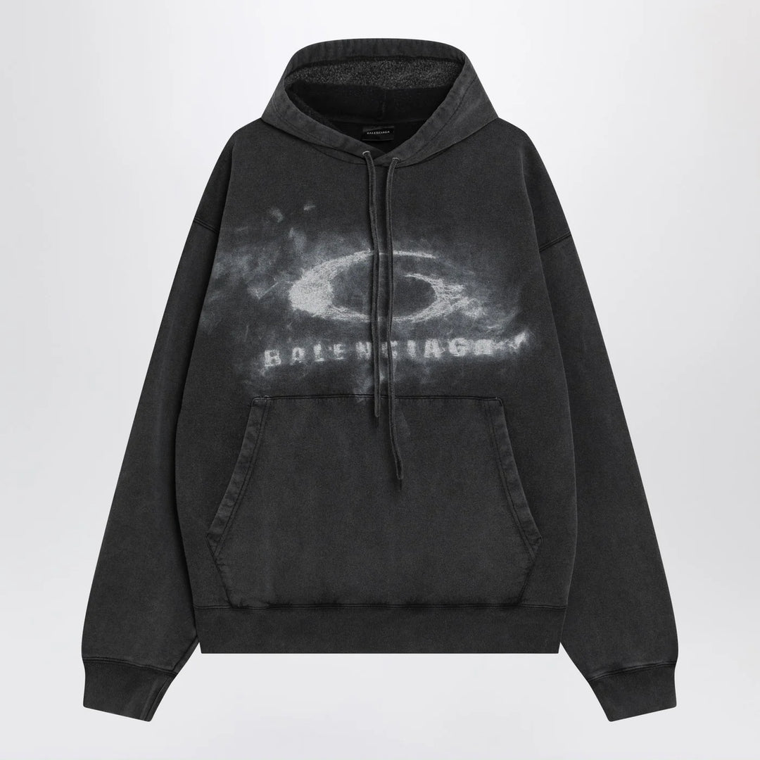 Balenciaga - Black faded Crayon Loop oversize hoodie