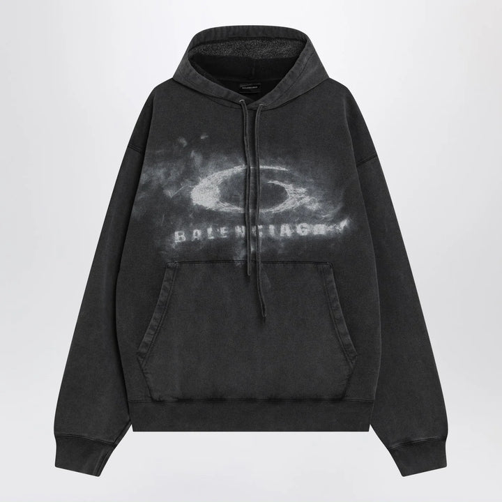 Balenciaga - Black faded Crayon Loop oversize hoodie