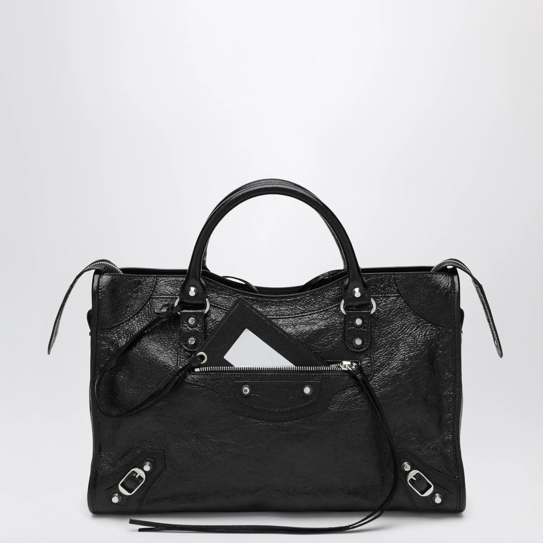 Balenciaga - Le City Medium bag in Arena lambskin leather black