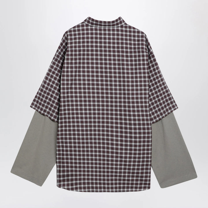 Balenciaga - Wrong Sleeve shirt in red/navy check poplin