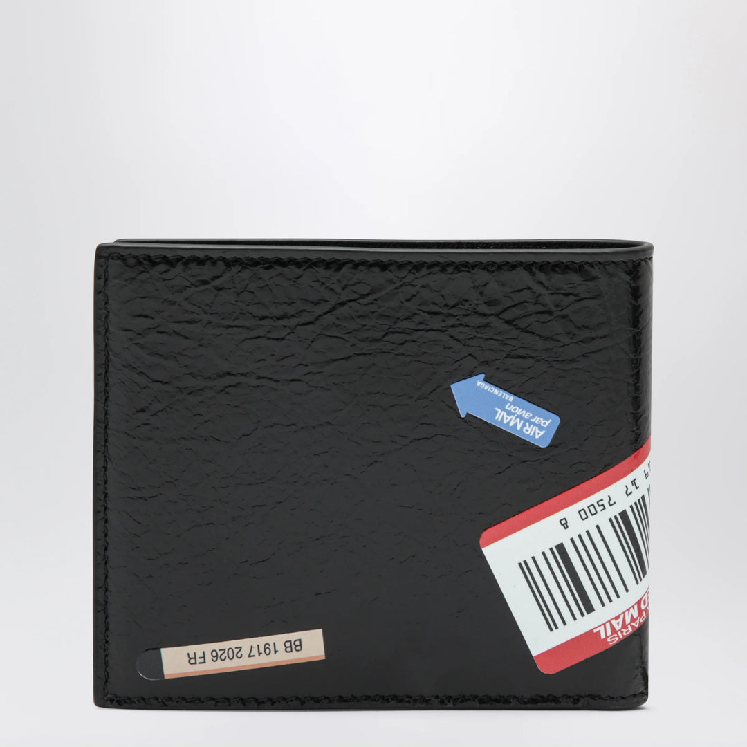 Balenciaga - Cash folded square lambskin wallet in black