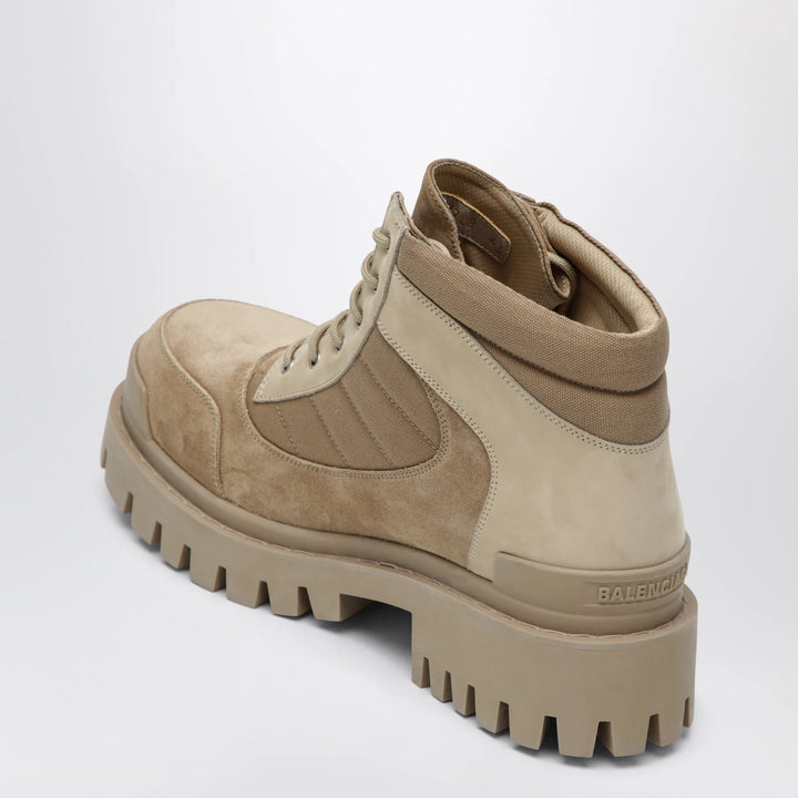 Balenciaga - Sand-colored nubuck Combat Strike boots