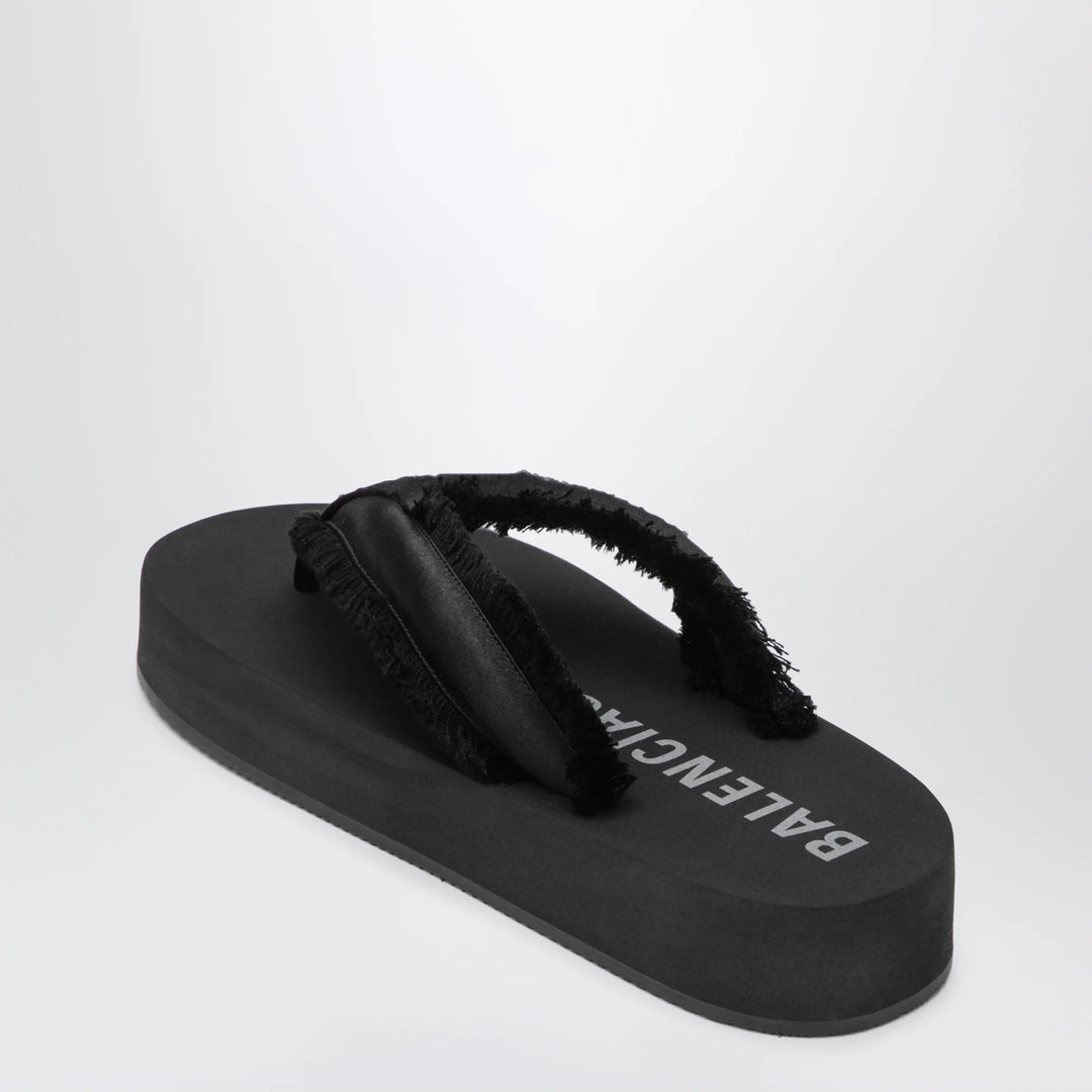 Balenciaga - Jet Lag thong sandals in black satin
