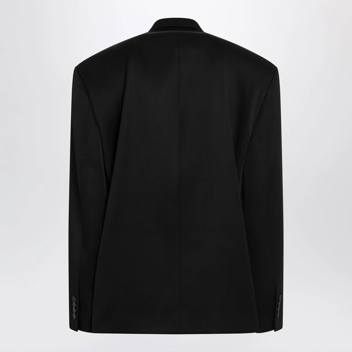 Balenciaga - Double-breasted oversized wool blazer in black