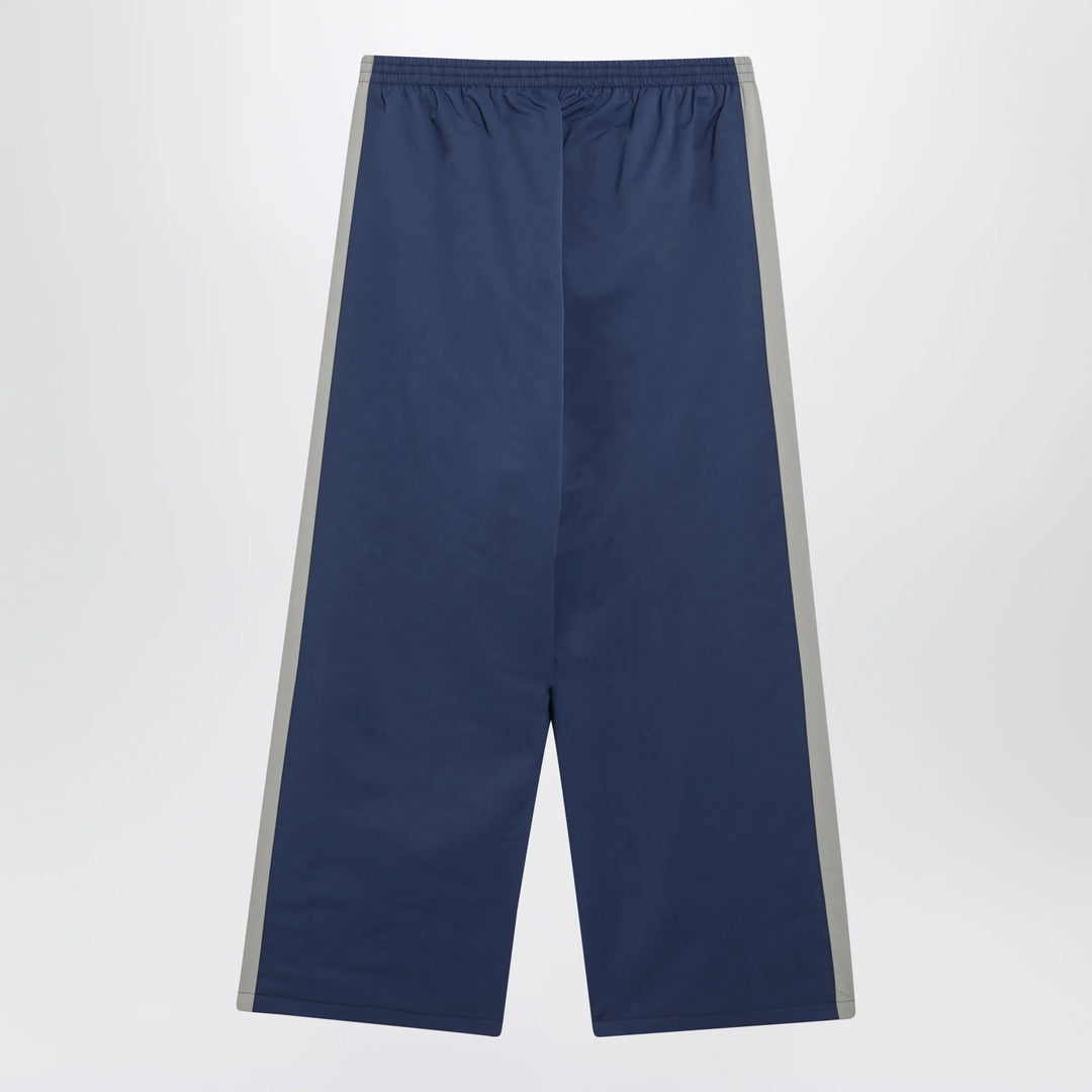 Balenciaga - Washed technical satin track pants in marine blue