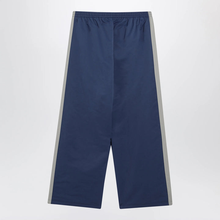Balenciaga - Washed technical satin track pants in marine blue