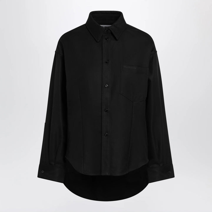 Balenciaga - Classic cocoon shirt in double cotton, black