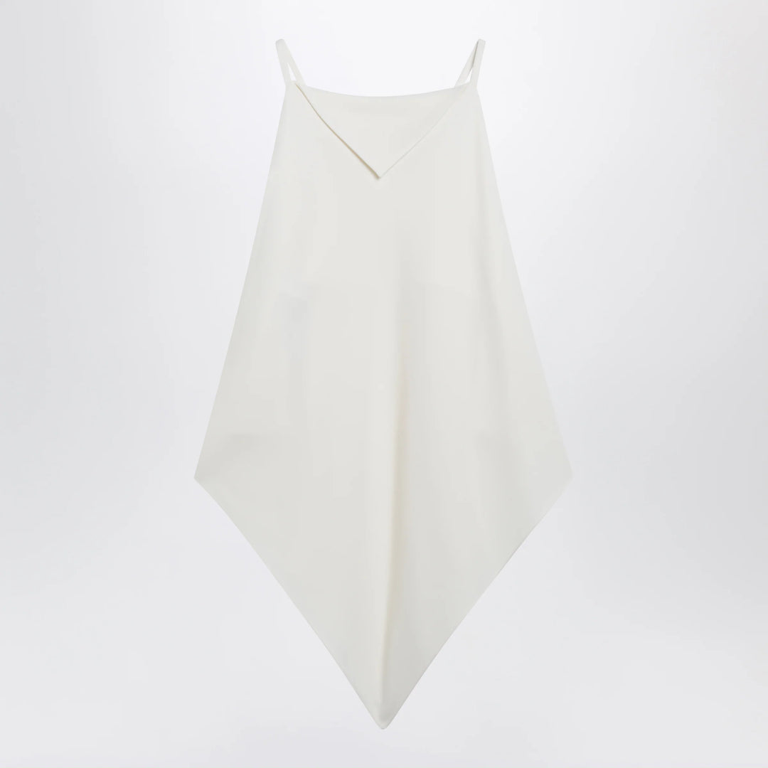 Balenciaga - Scarf-inspired wool and silk crepe top in ivory