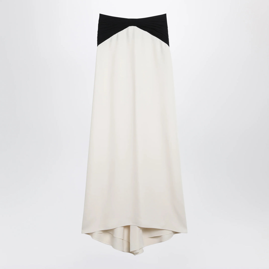 Valentino - Long silk skirt in Vanilla/Black