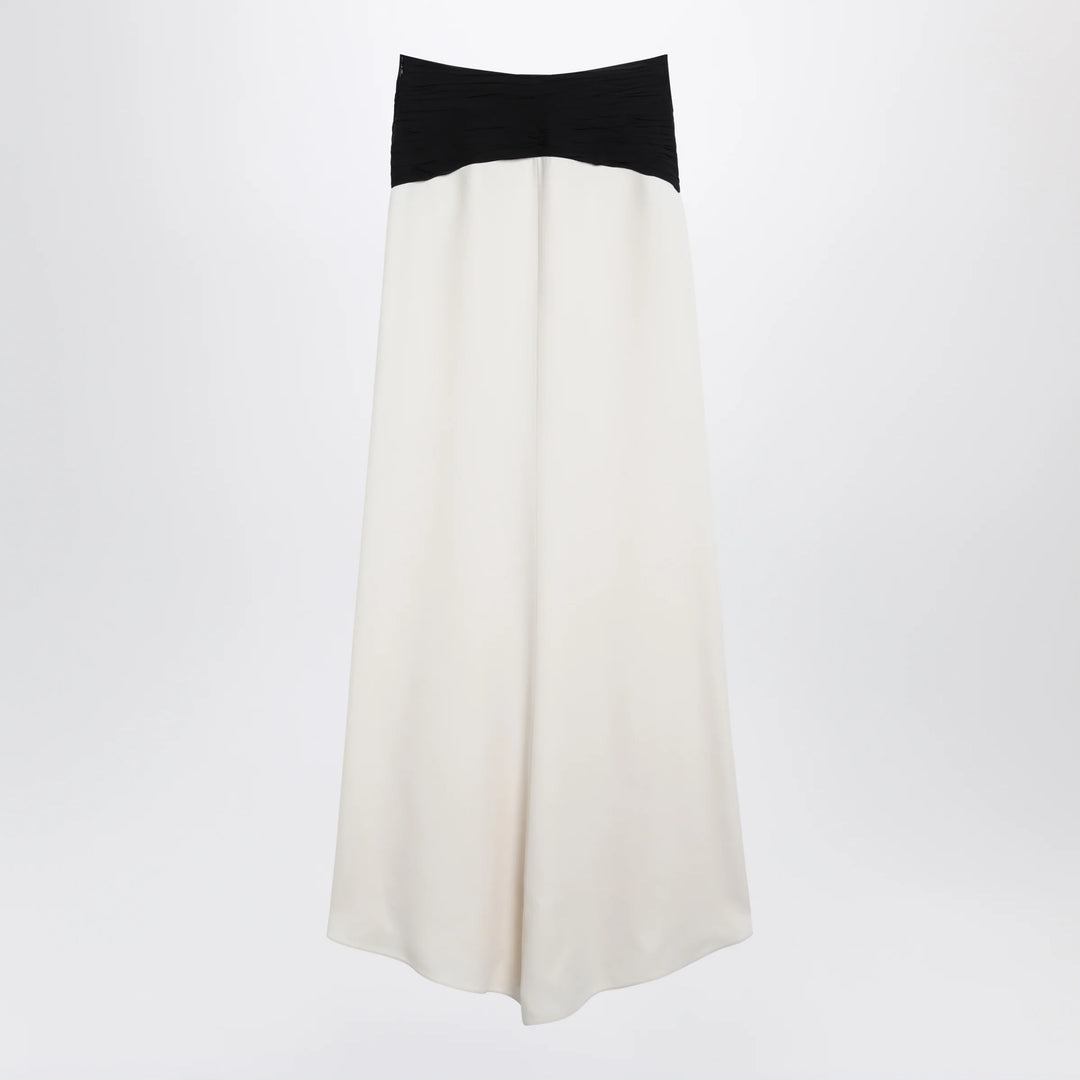 Valentino - Long silk skirt in Vanilla/Black