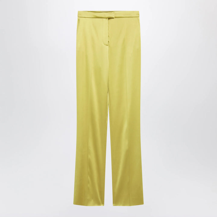 Valentino - Avocado-colored trousers in shiny silk blend