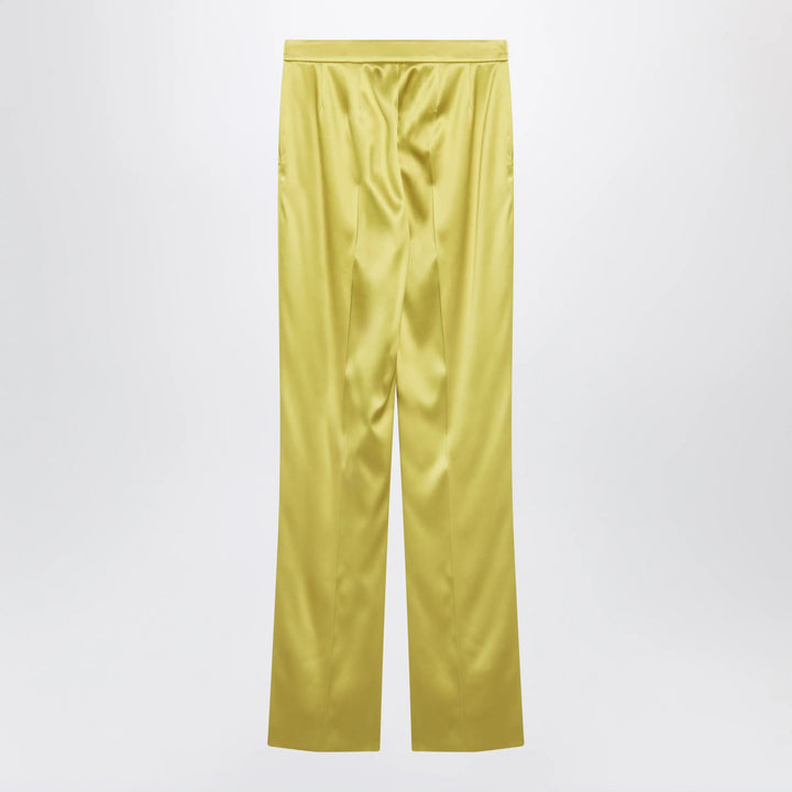 Valentino - Avocado-colored trousers in shiny silk blend