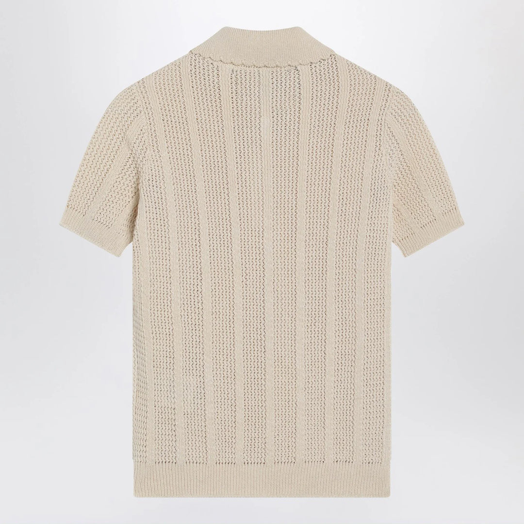Valentino - Ivory cotton knit polo shirt