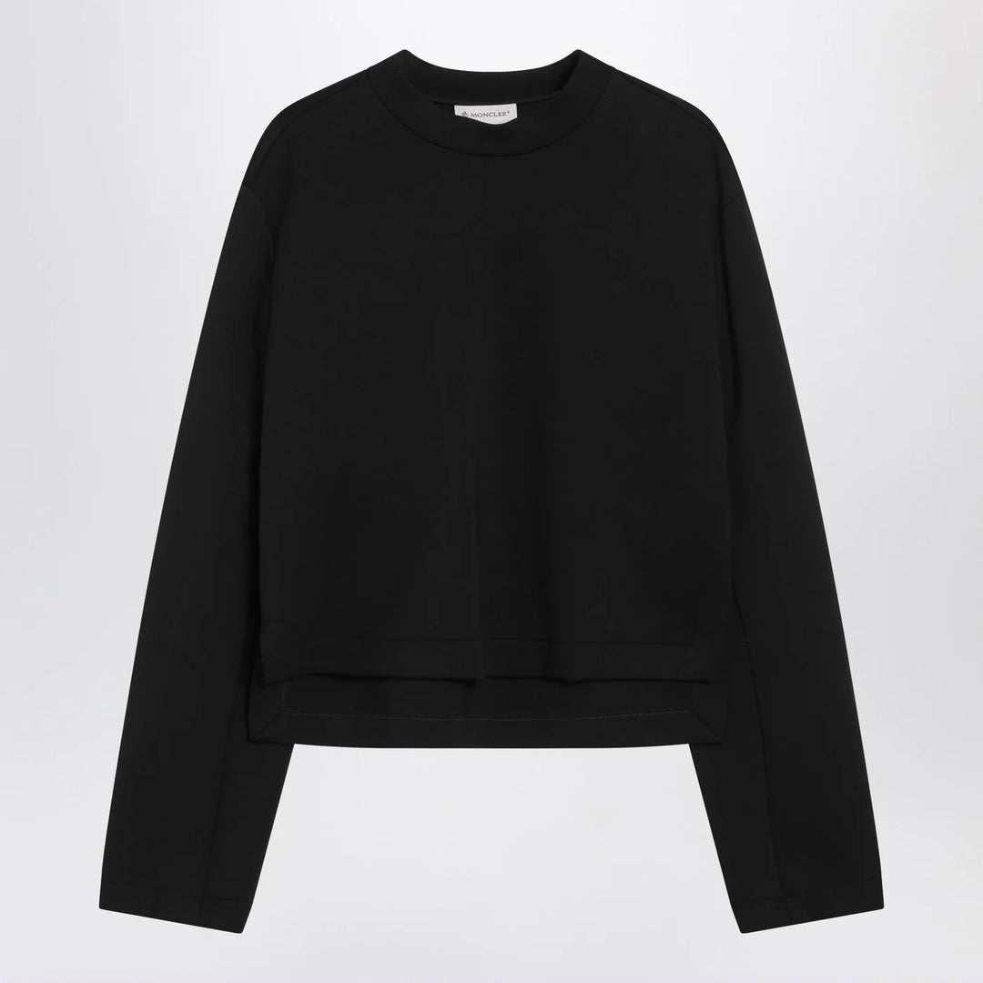Moncler X Edward Enninful - Black sweatshirt with asymmetric hem