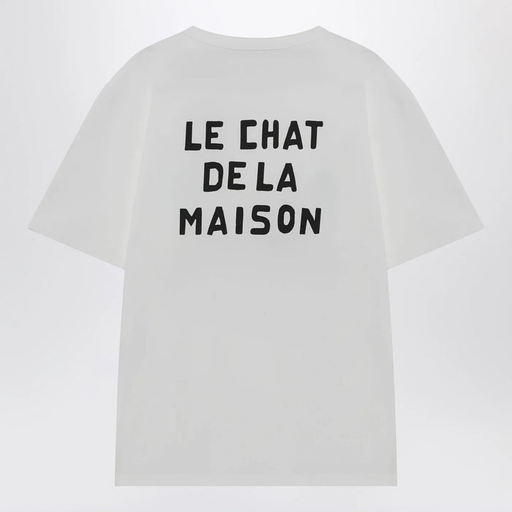 Valentino - White T-shirt with Le Chat De La Maison print