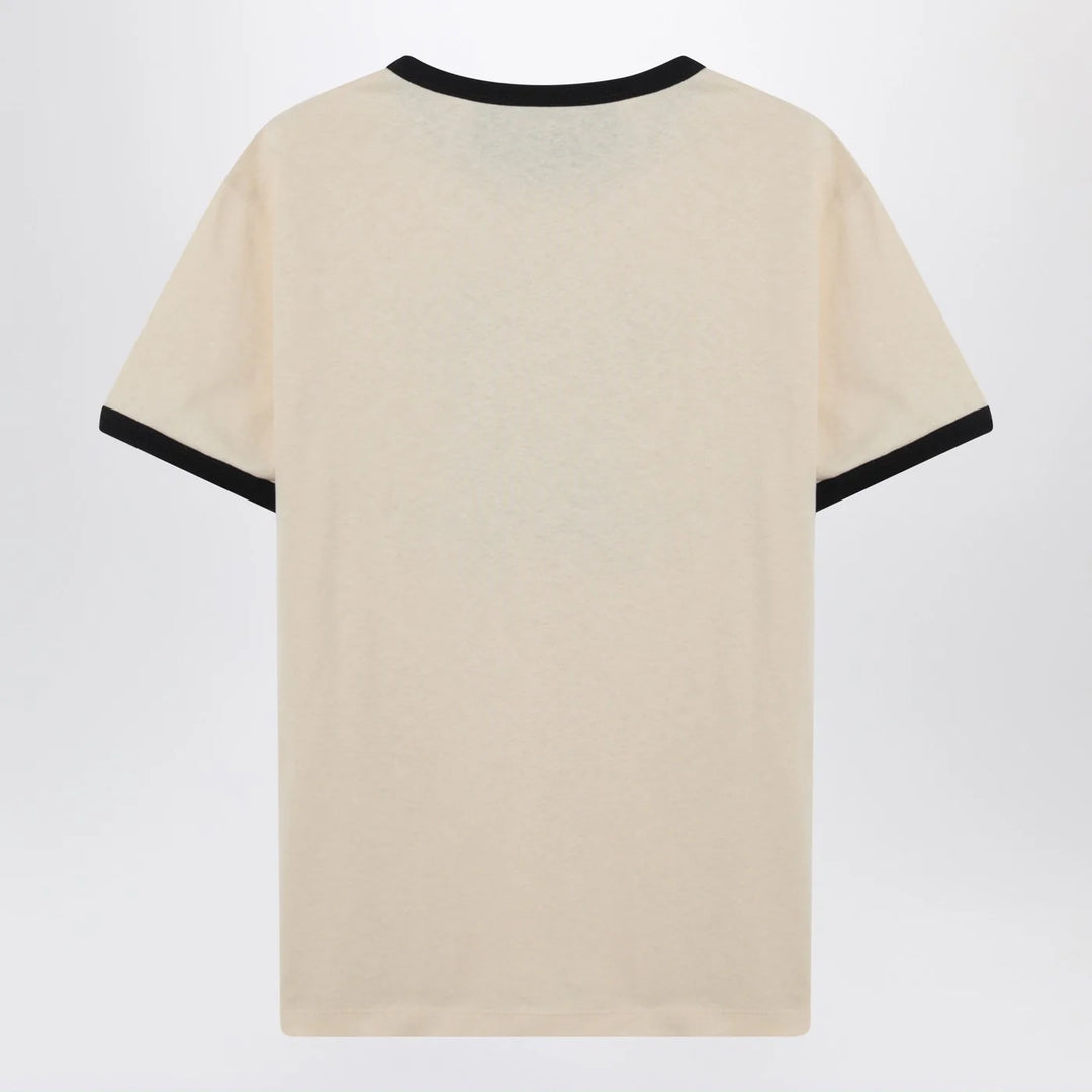 Valentino - Butter-colored T-shirt with Panther print