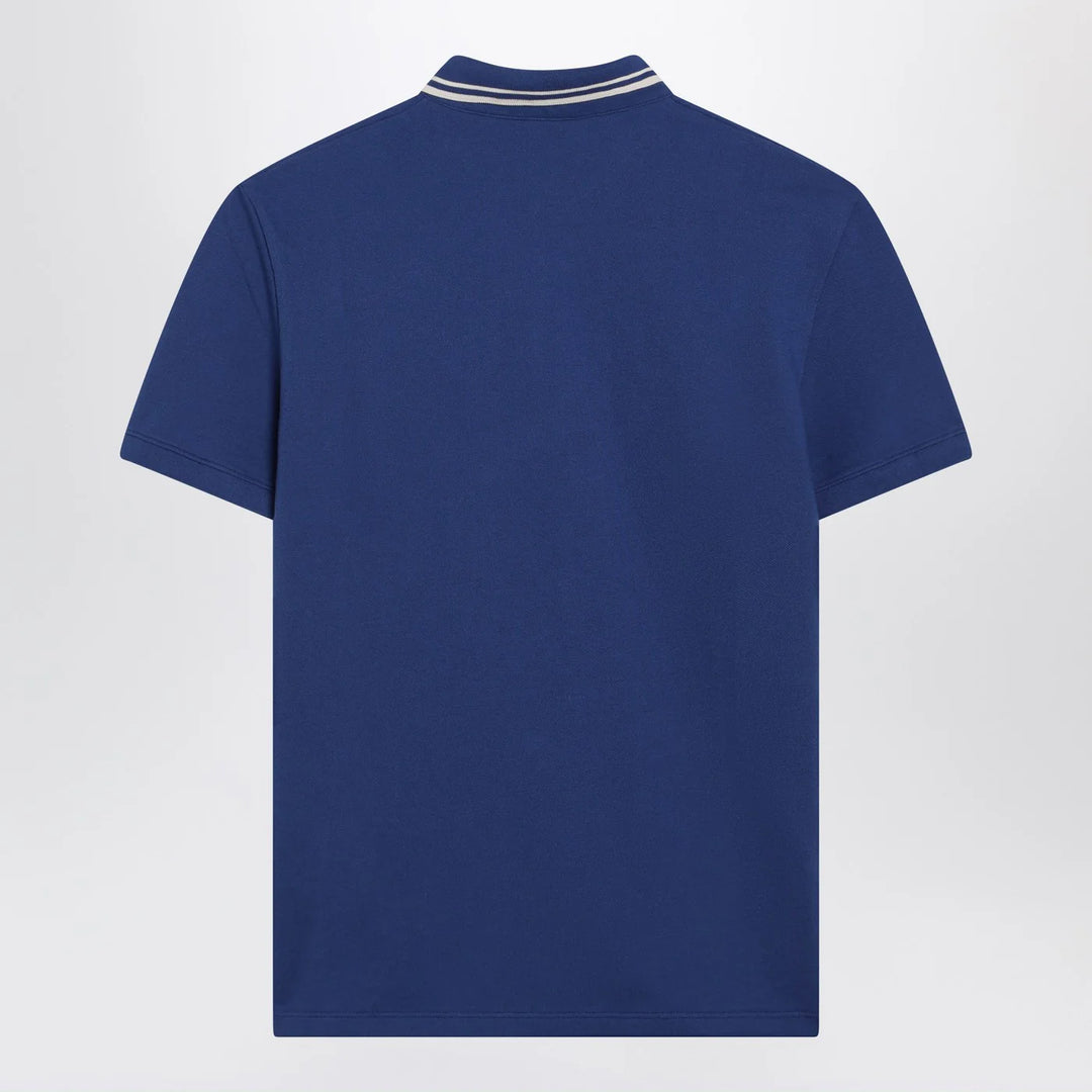 Valentino - Blue polo shirt with Vlogo patch