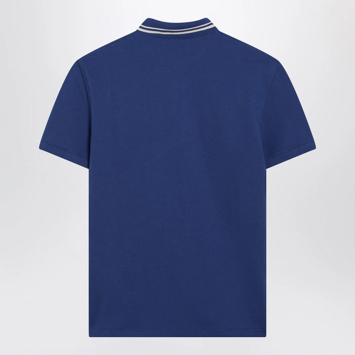 Valentino - Blue polo shirt with Vlogo patch