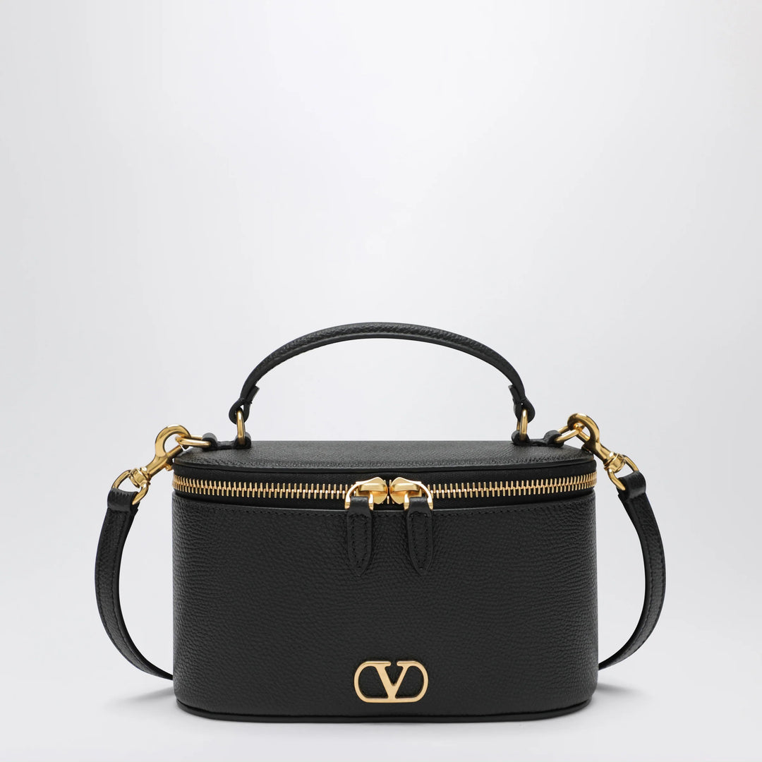 Valentino Garavani - Vlogo Signature Mini Vanity Bag in black grained calfskin