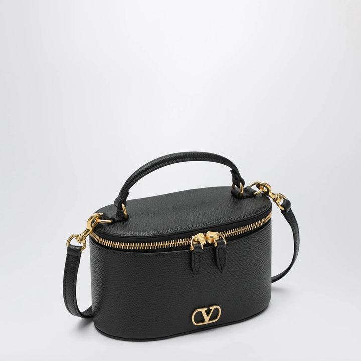 Valentino Garavani - Vlogo Signature Mini Vanity Bag in black grained calfskin