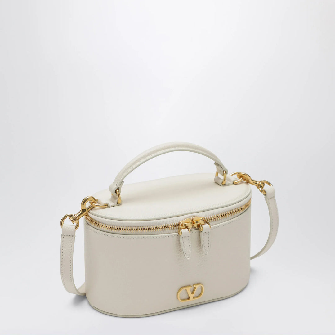 Valentino Garavani - Vlogo Signature Mini Vanity Bag in ivory grained calfskin