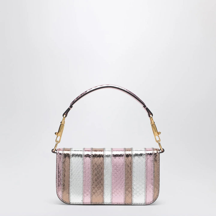 Valentino Garavani - Small Locò shoulder bag in multicolour laminated elaphe leather