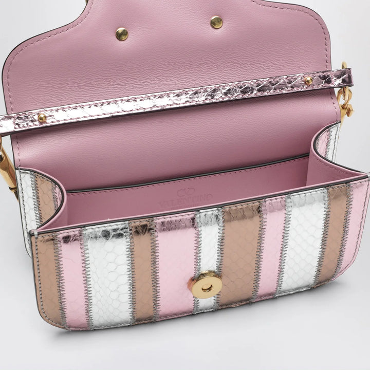 Valentino Garavani - Small Locò shoulder bag in multicolour laminated elaphe leather