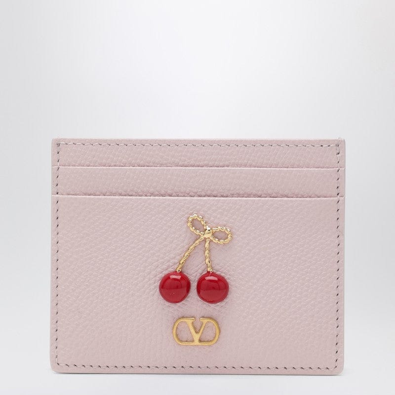 Wallets & Money Clips Valentino Garavani - Cherryfic cardholder in rose-quartz leather - One size Brand