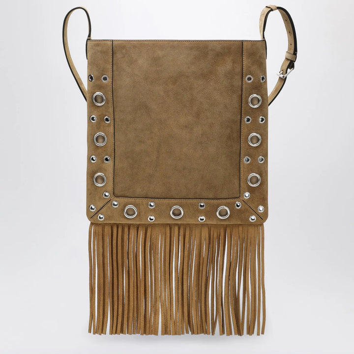 Valentino Garavani - Beige Nellcôte bag in suede with fringes