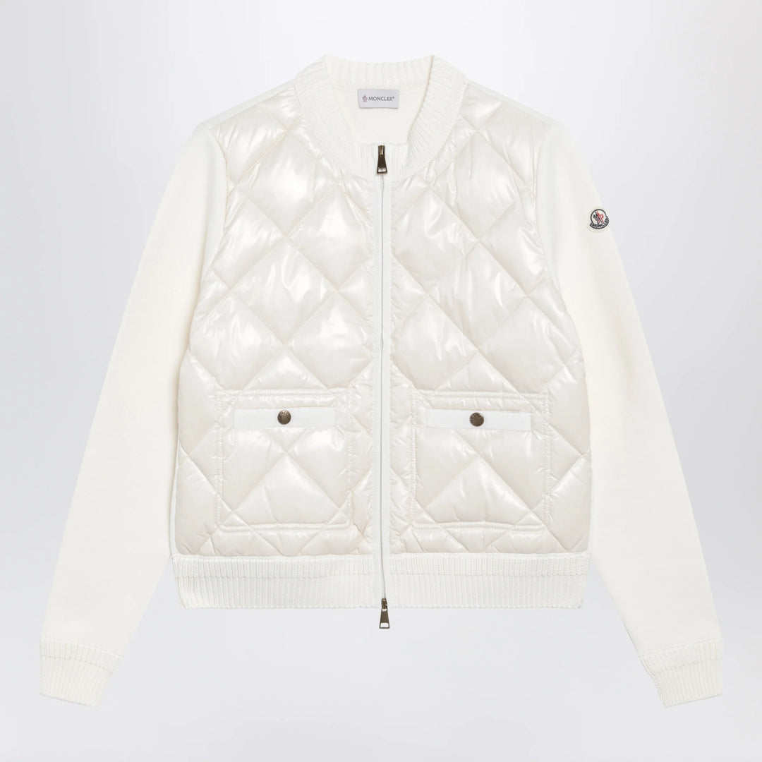 Moncler - White padded zip-up sweatshirt