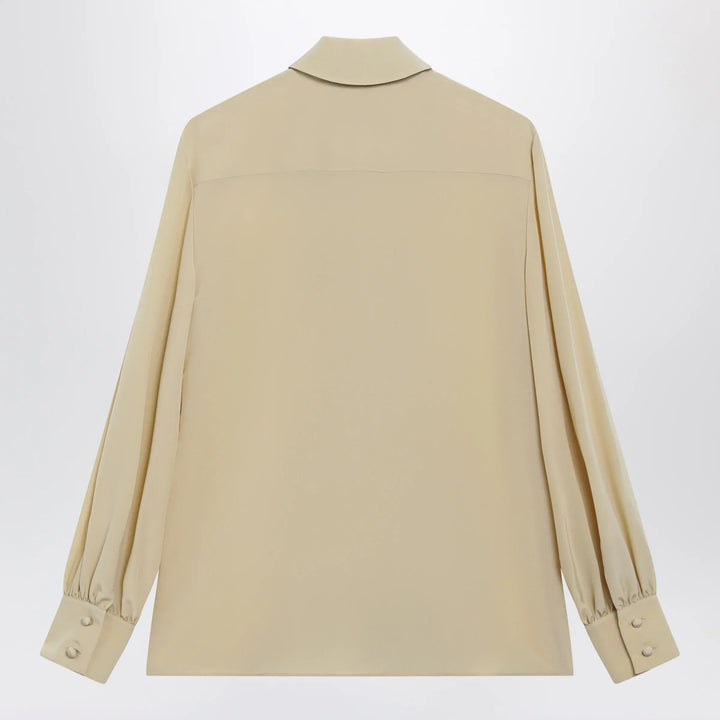 Valentino - Light Beige Silk Bow Shirt Brand