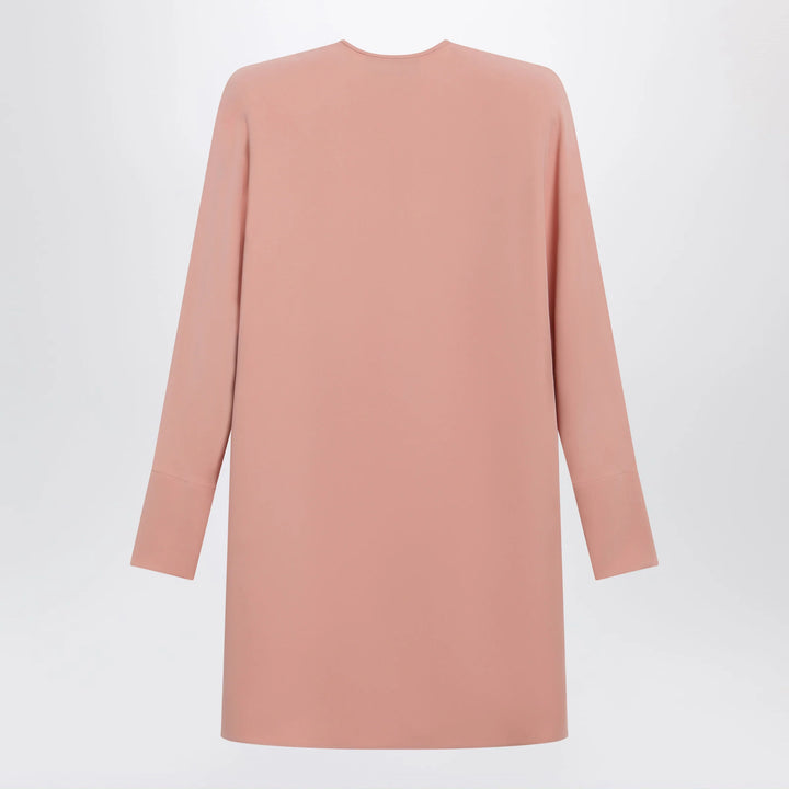 Valentino - Pink silk short dress with embroidered bows