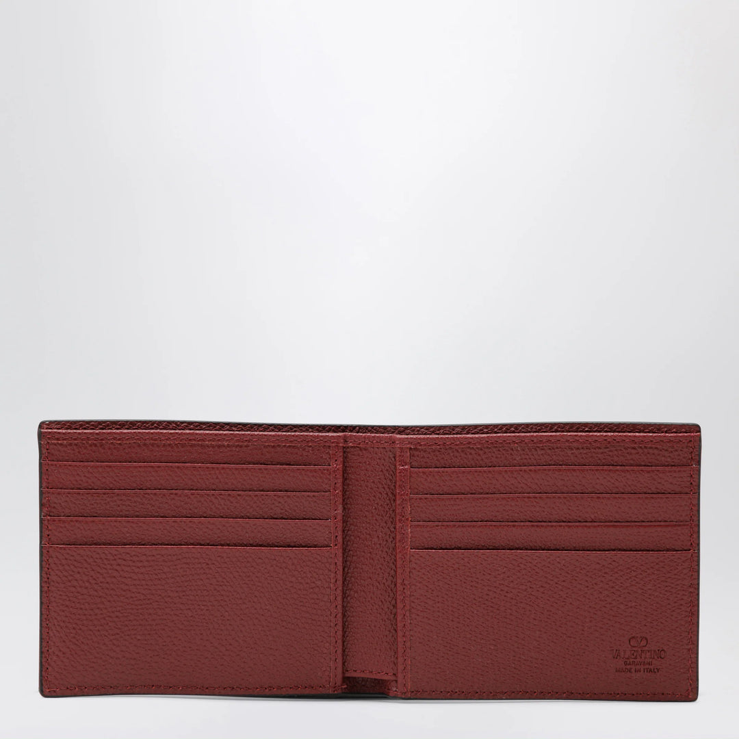 Valentino - Dark red Vlogo Signature bi-fold wallet
