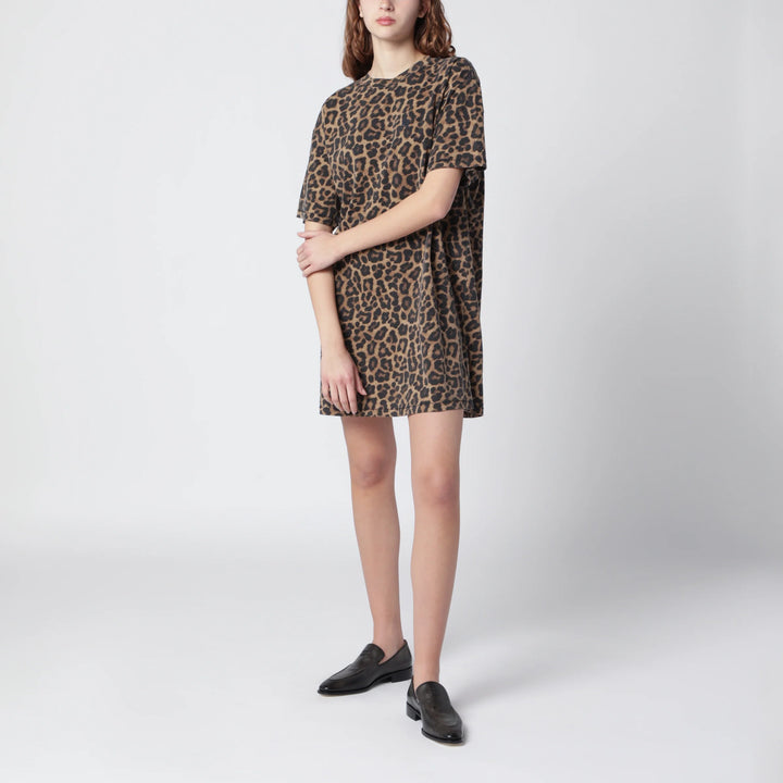 ANINE BING - Beth mini dress in leopard-print cotton