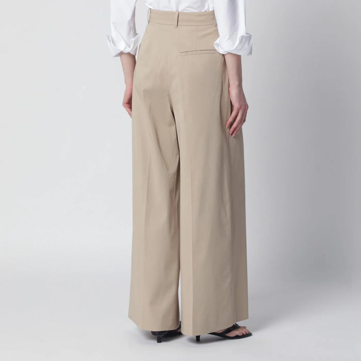 ANINE BING - Beige Lou trousers with pleats