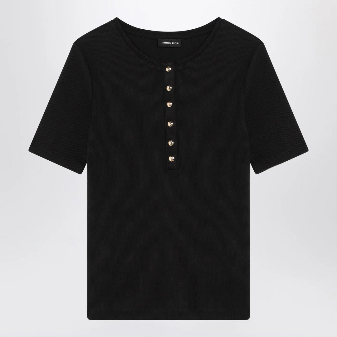 ANINE BING - Black short-sleeved t-shirt