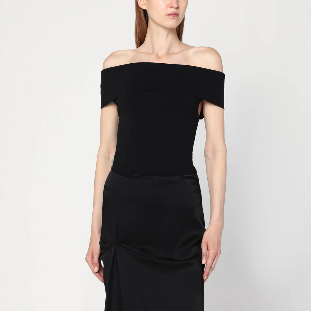 ANINE BING - Black viscose-blend top