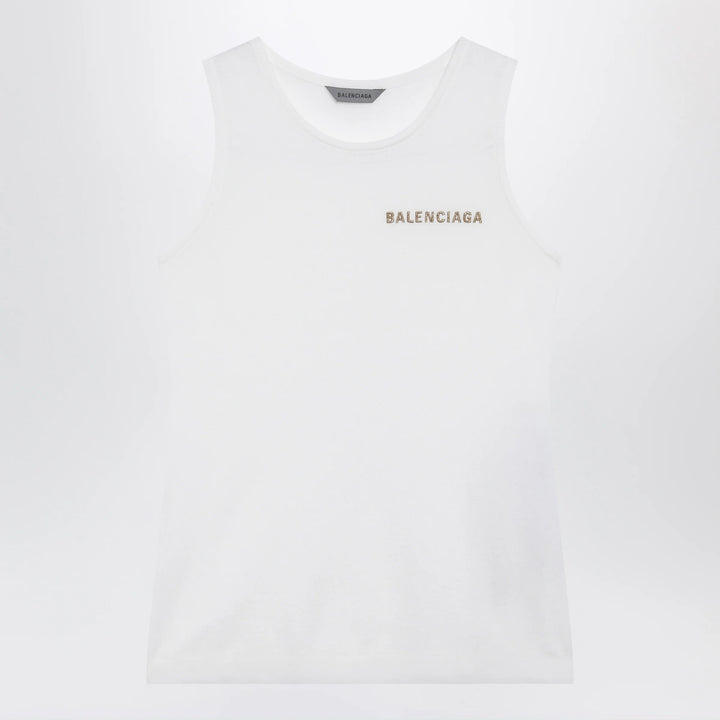Balenciaga - White cotton-blend knit tank top