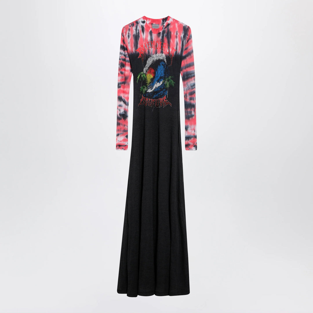 Balenciaga - Extreme Tie Dye dress in black jersey