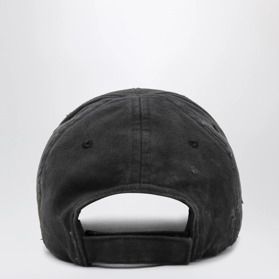 Balenciaga - Black cotton drill baseball cap with logo
