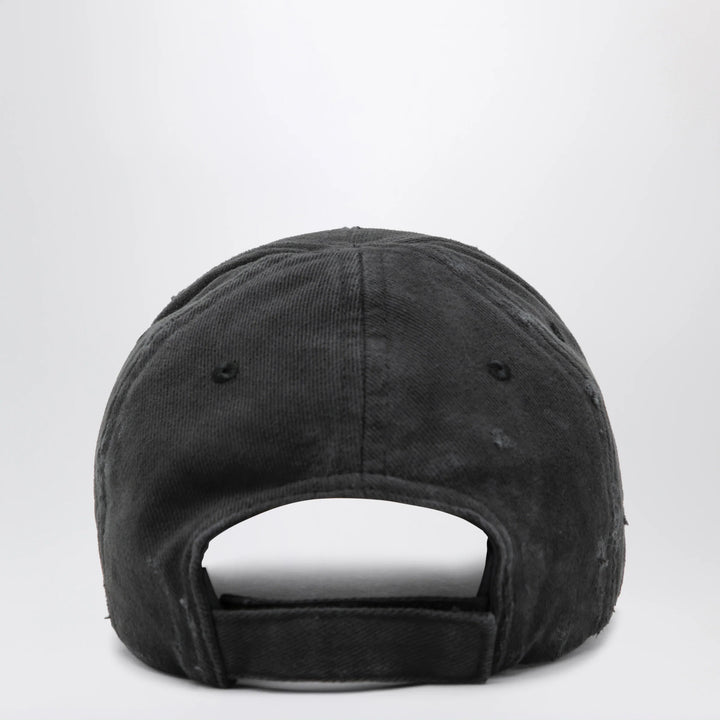 Balenciaga - Black cotton drill baseball cap with logo