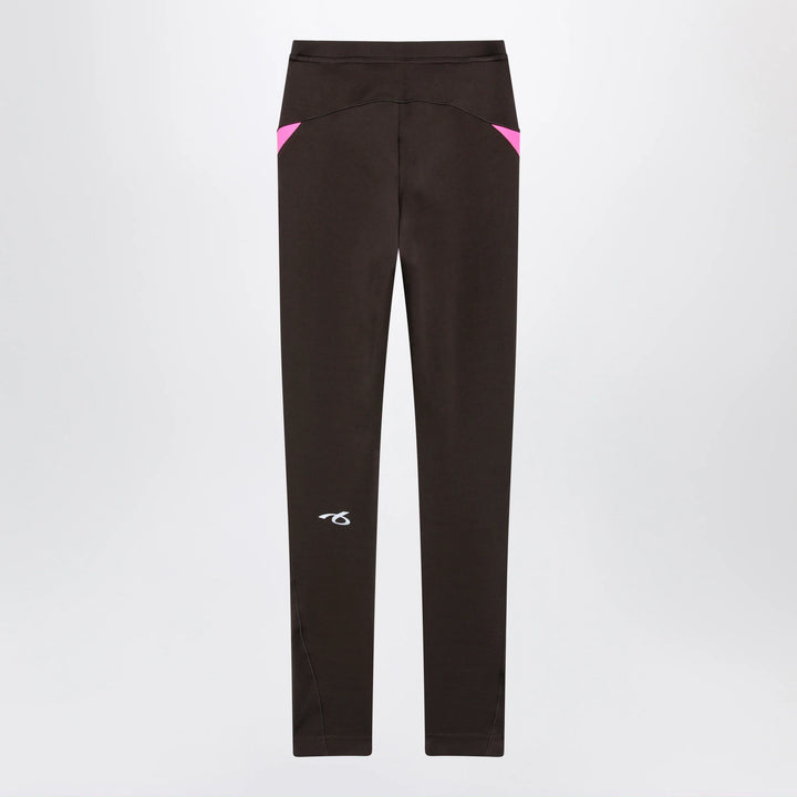 Balenciaga - Techwear leggings in khaki/neon pink technical fabric