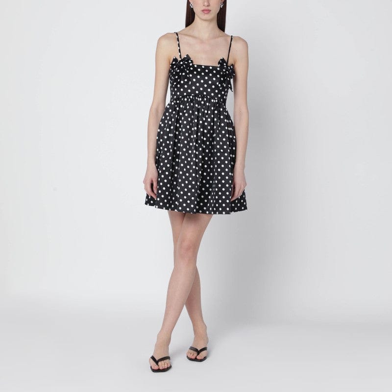 Dresses GANNI - Black satin mini dress with polka dots - 34 FR Brand