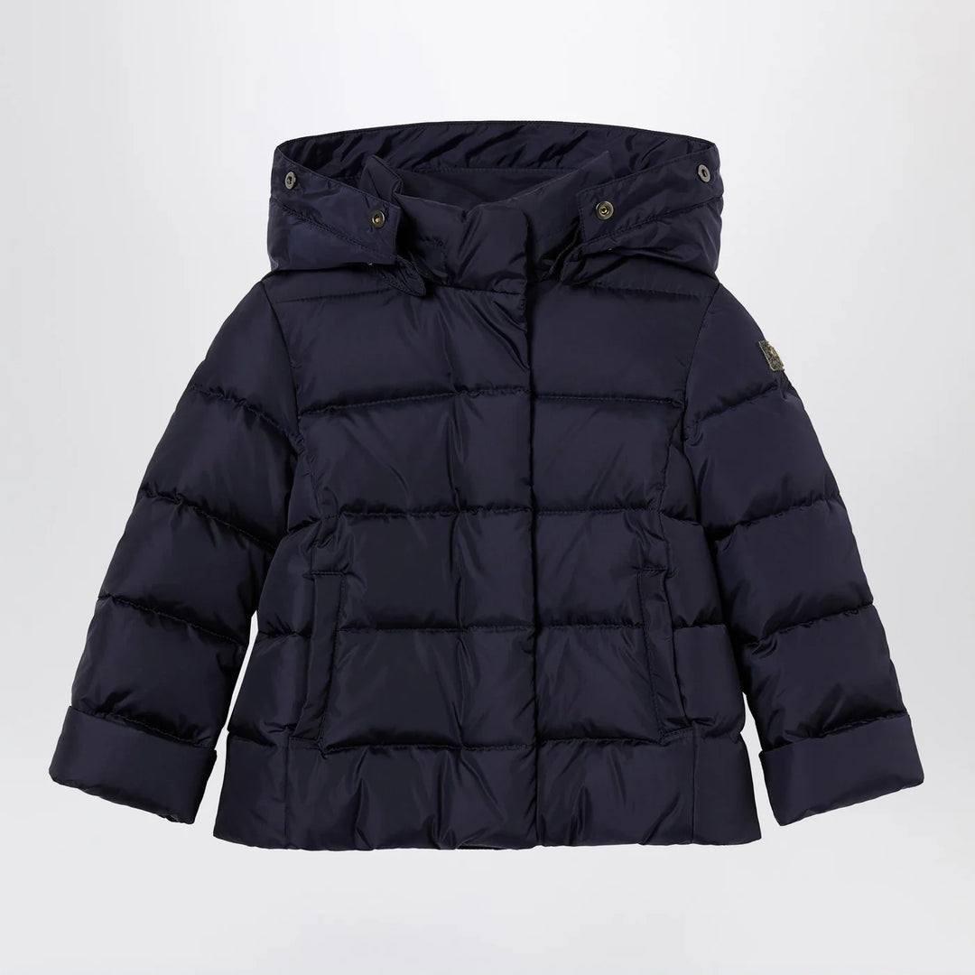 Il Gufo - Blue nylon hooded down jacket