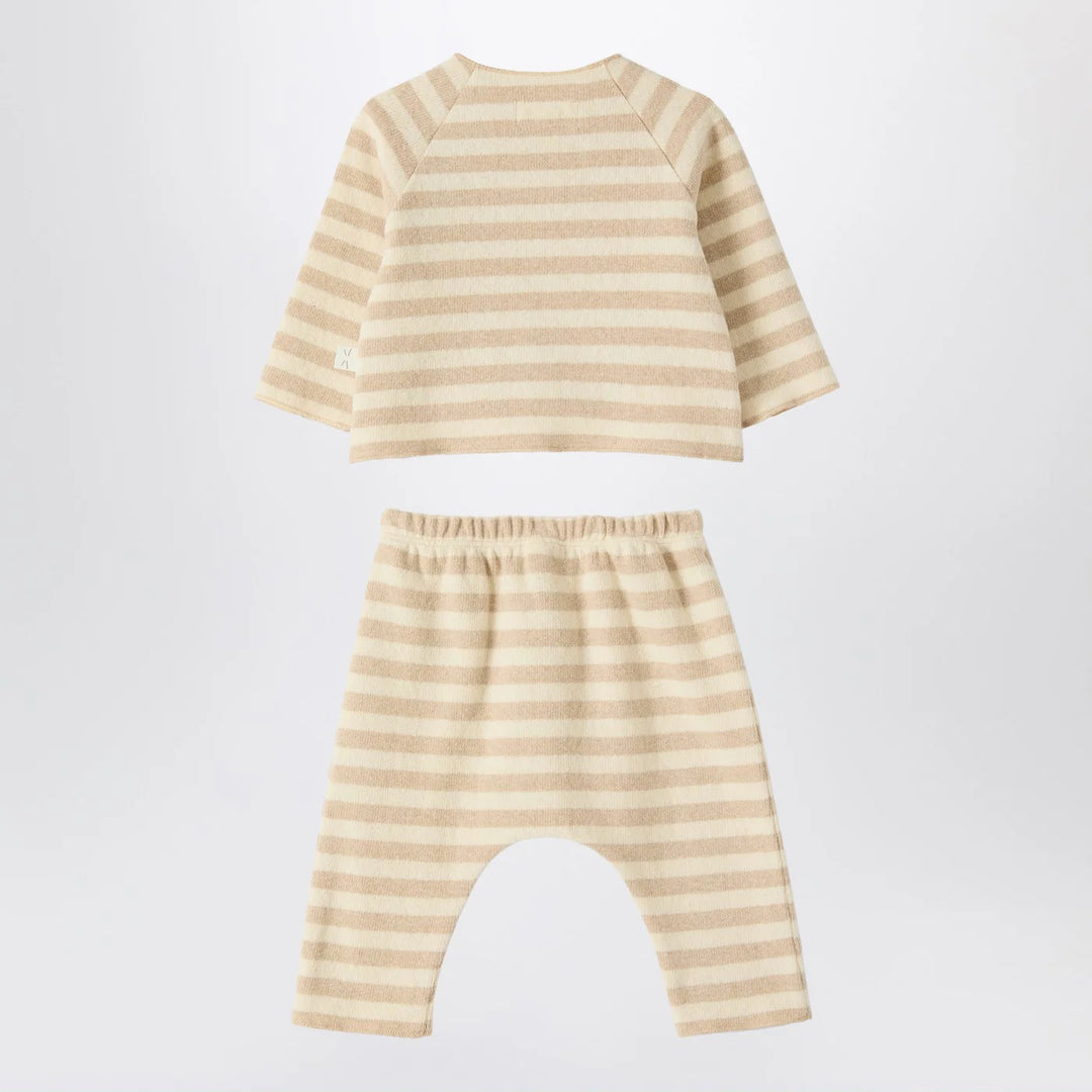 Teddy &amp; Minou - Two-piece beige striped knit set